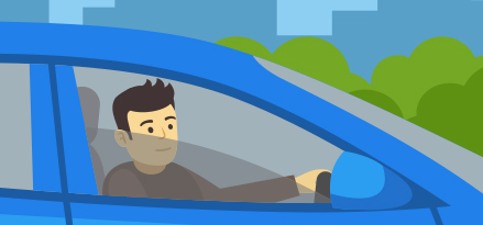 Qualcuno che guida un'auto con il finestrino mezzo aperto