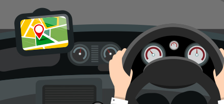 Persona che guida in base alle indicazioni della propria app di navigazione