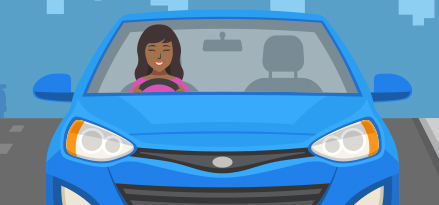 Immagine di qualcuno che si esercita al volante