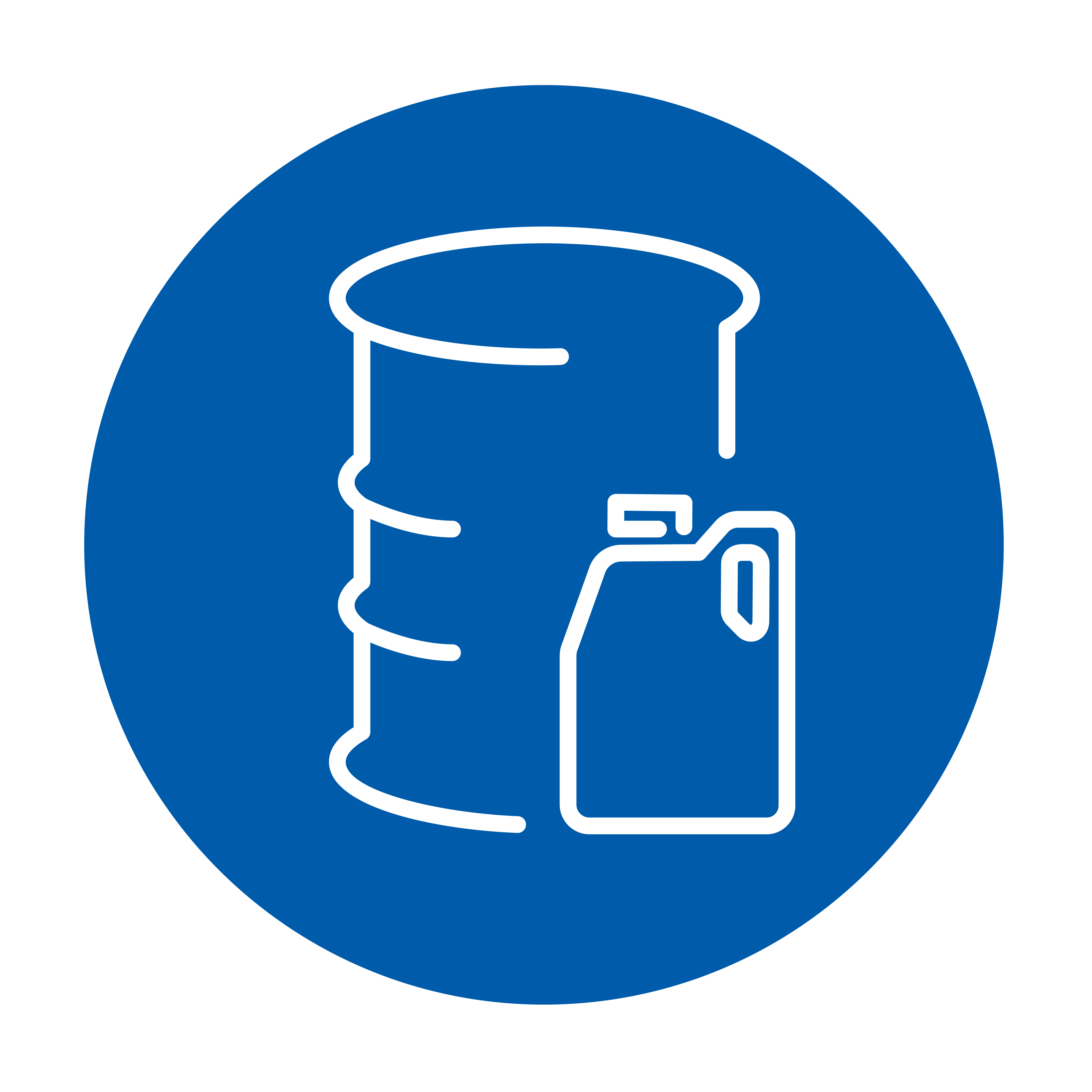 Illustrazione di un barile dietro una tanica da 5L