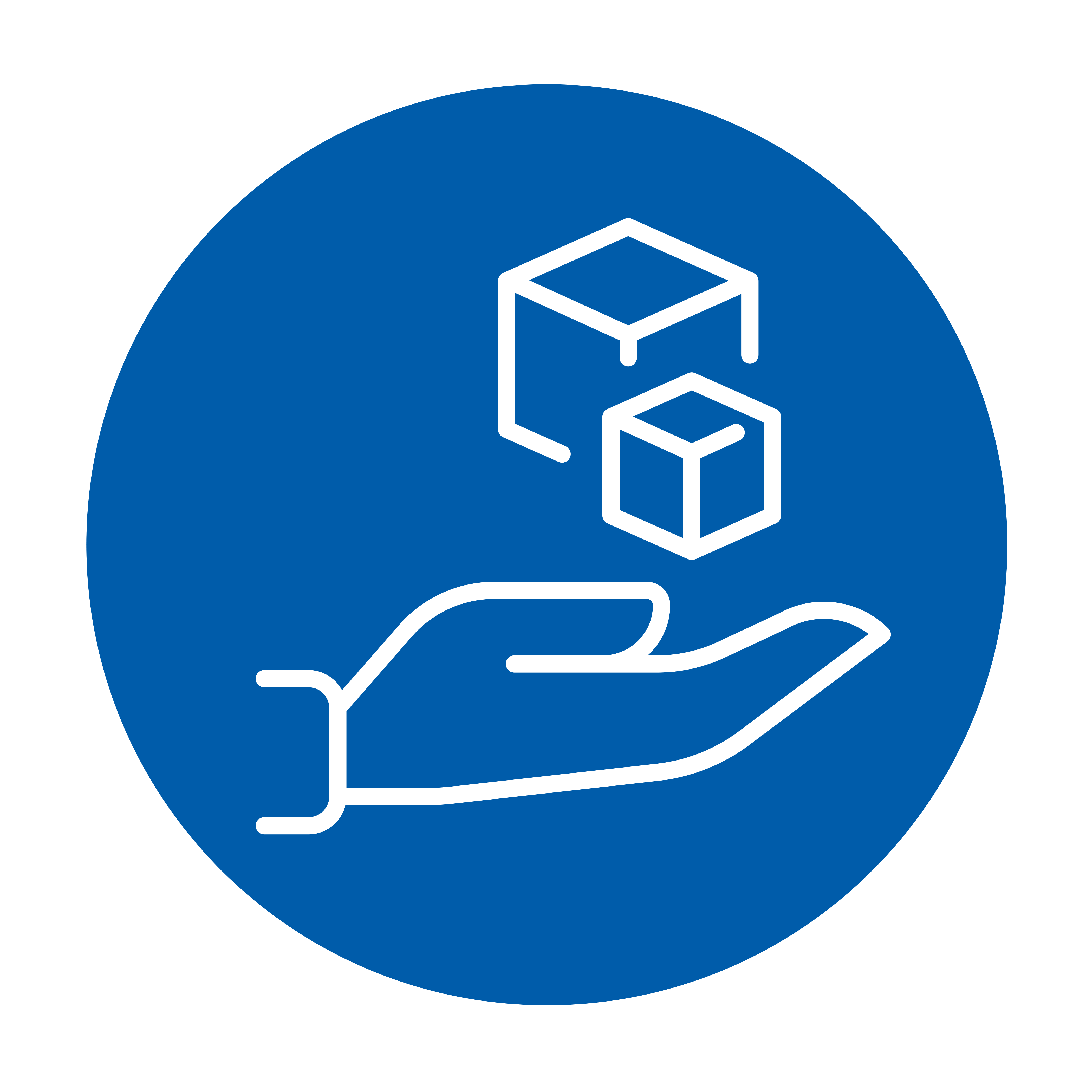 Mano con cubo fluttuante per l’innovazione